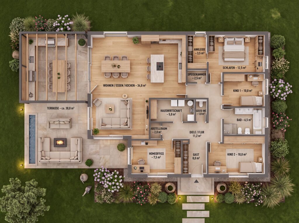 Bungalow-Auremont-Grundriss