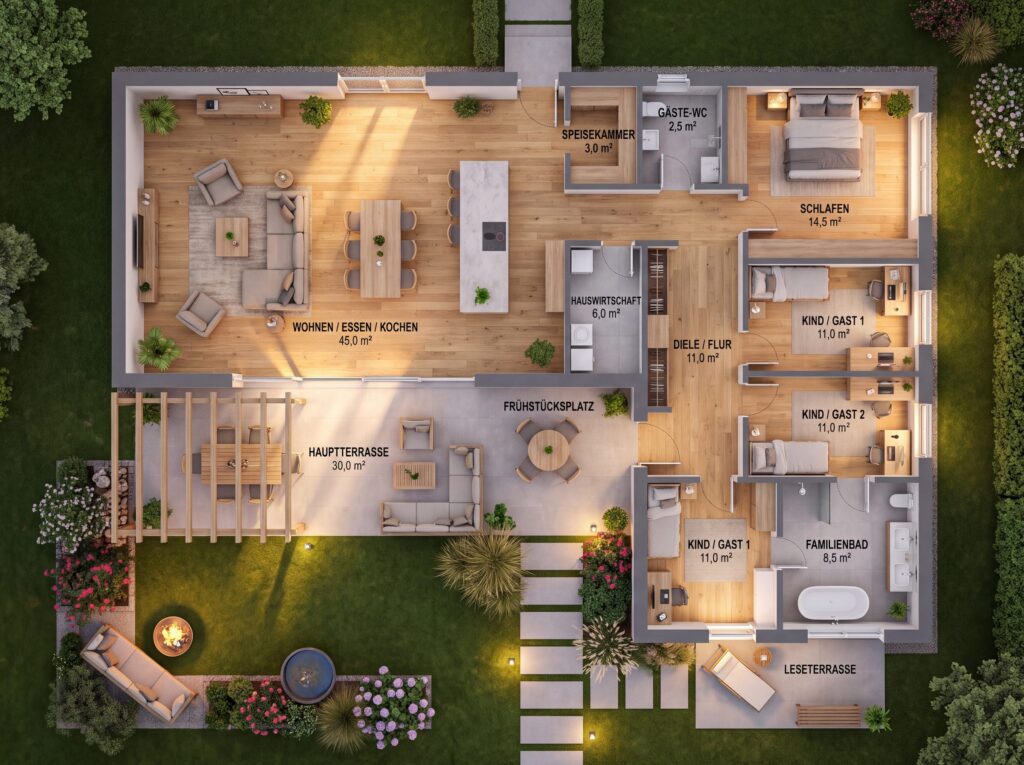 Bungalow-Aurevia-Grundriss