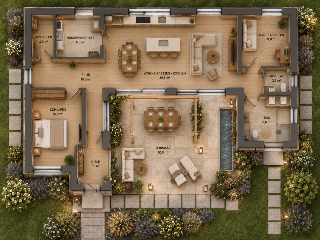 Bungalow-Bellaflor-Grundriss