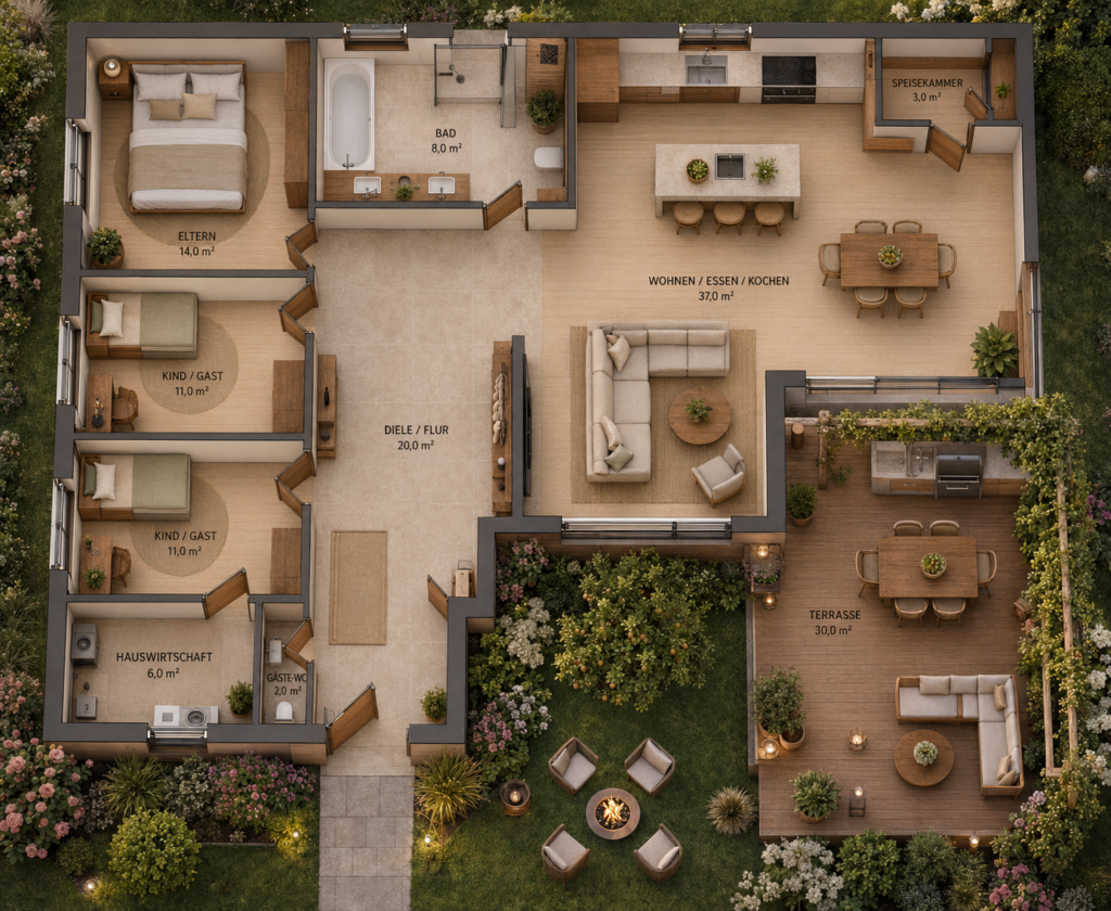 Bungalow-Landoria-Grundriss