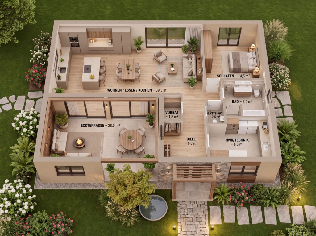 Bungalow-Merovian-Grundriss