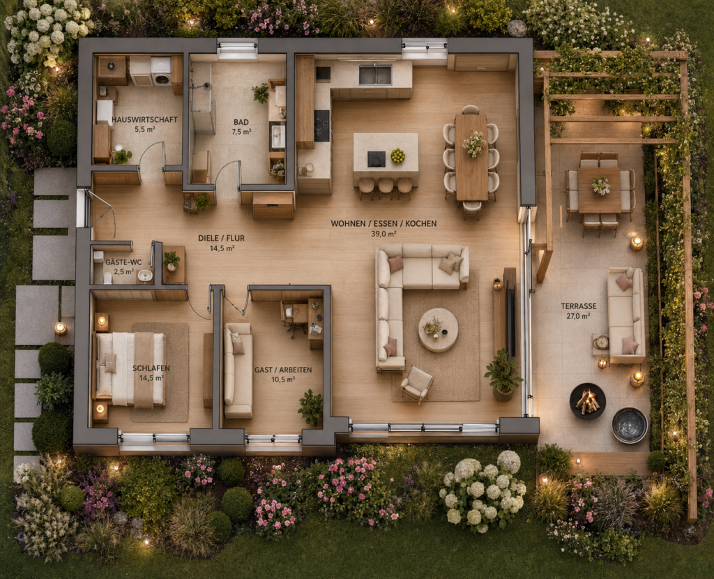Bungalow-Rosental-Grundriss
