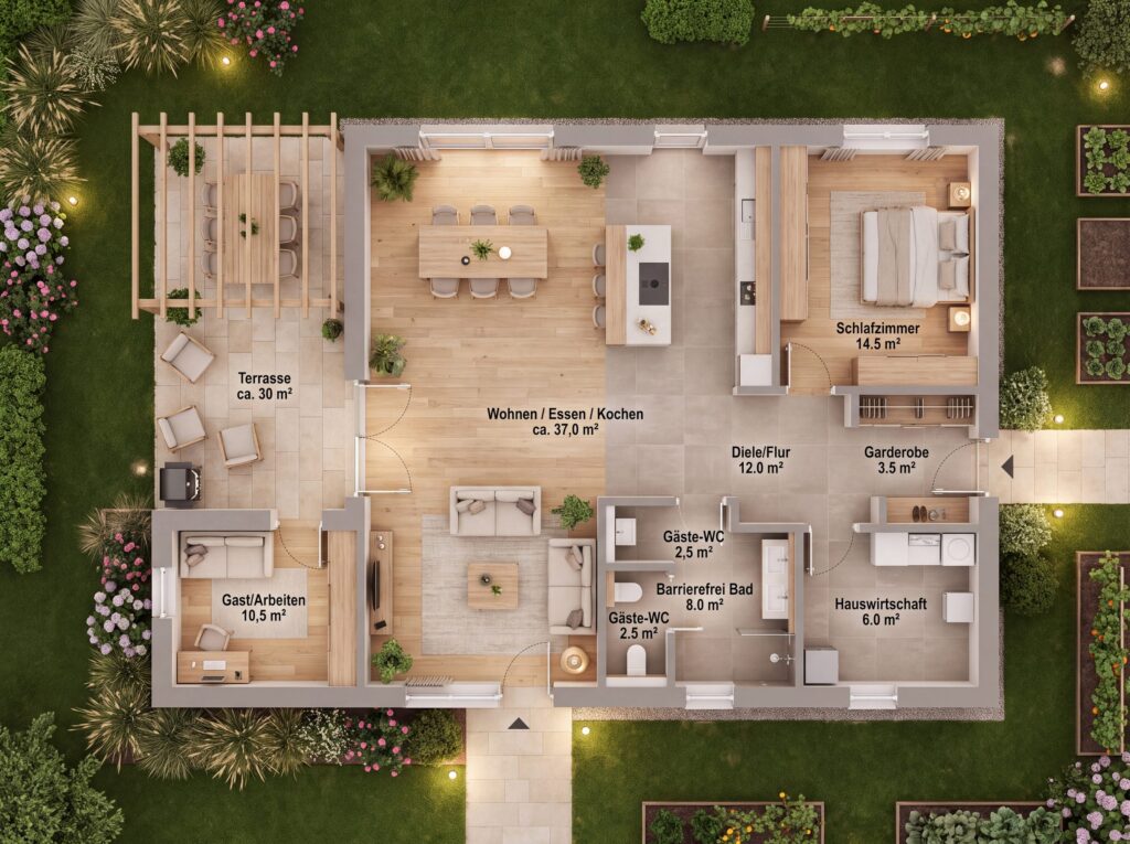 Bungalow-Solviano-Grundriss