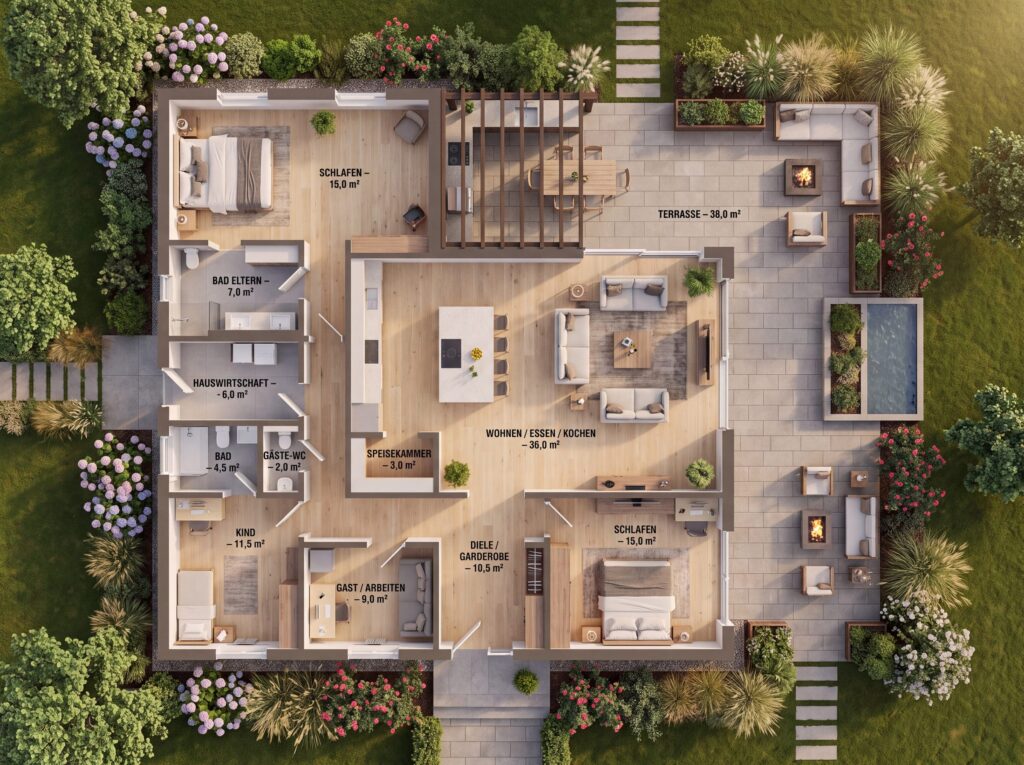 Bungalow-Valerion-Grundriss