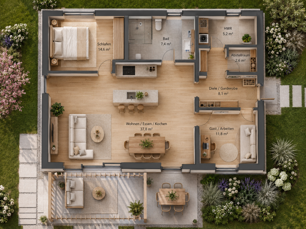 Bungalow-Varendor-Grundriss